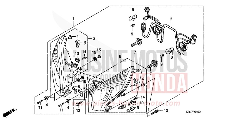 HEADLIGHT for S-Wing ABS PEARL COOL WHITE (NHA16) from 2011